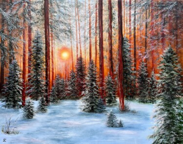 Magic sunset in the forest