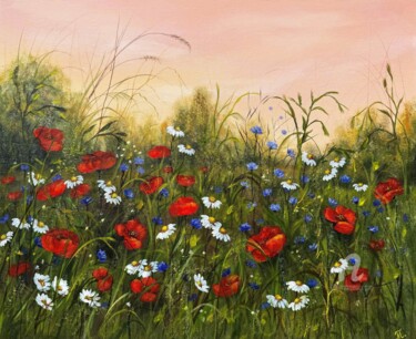 Red poppies field